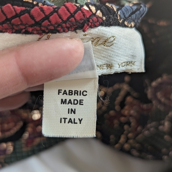 Vintage Janine London Stretchy Metallic Floral Open Back Bodycon Mini Dress Sz S - Picture 6 of 12